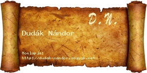 Dudák Nándor névjegykártya
